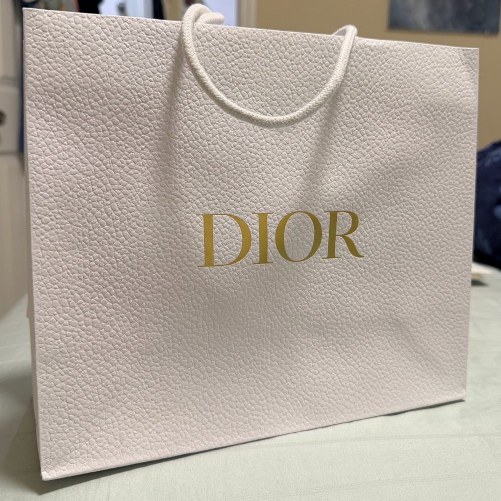 Dior White and Gold Textured bag